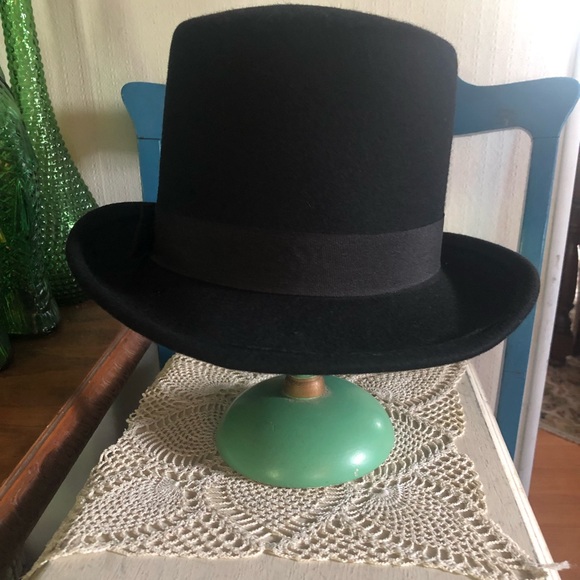 Vintage Black Wool Top Hat - Picture 4 of 13